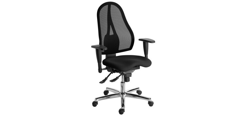 Sedia ergonomica Holly Sitness con schienale in rete con braccioli 3D base cromata