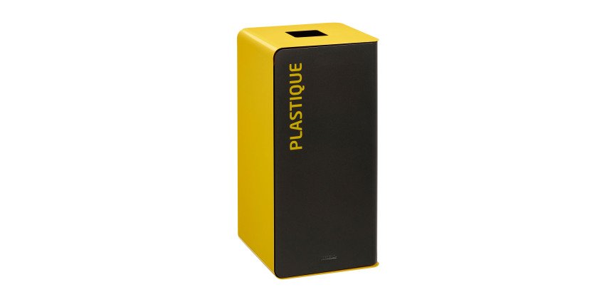 Borne de tri 40 L sans serrure cubatri jaune - Tri plastique