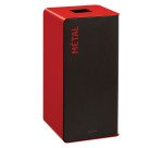 Borne de tri 40 L sans serrure cubatri rouge - Tri métal