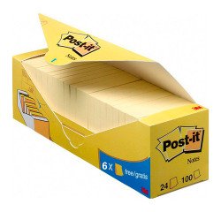 Pack de 18 blocs de notas Post-it 76 X 76 mm Amarillo + 6 GRATIS