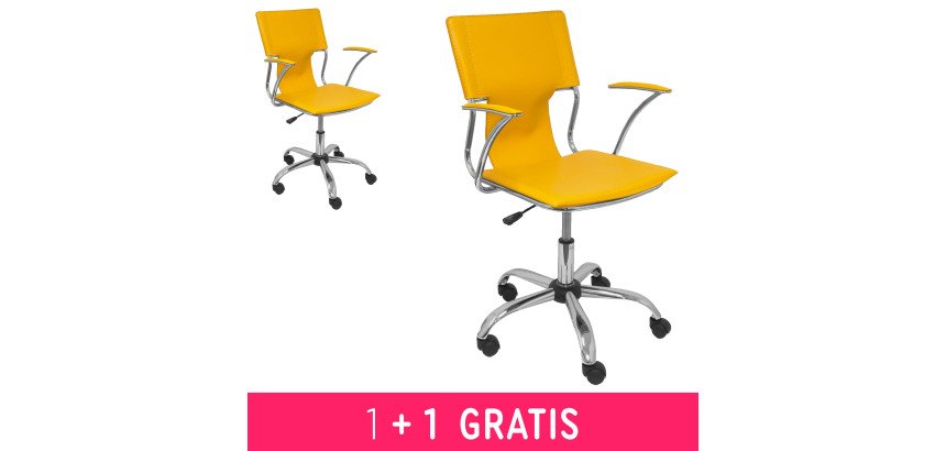 Silla con reposabrazos tapizada vinilo Bogarra + 1 GRATIS