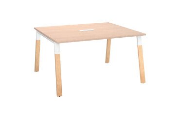 Table de réunion modulable ECLA L 140 x P 126 piètement métal et bois