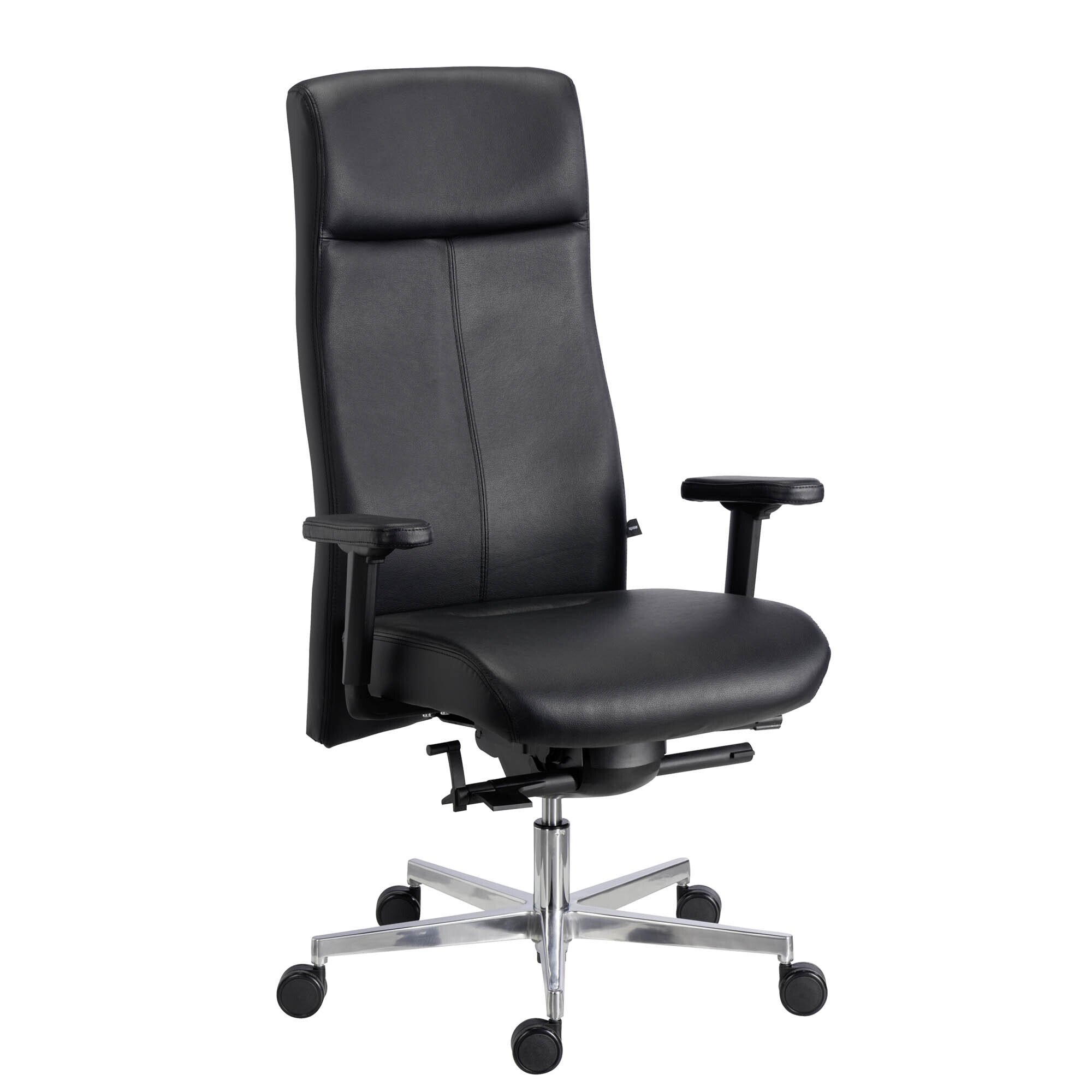 Fauteuil de bureau Tera Sitness cuir - avec accoudoirs - Mécanisme Synchrone - Pied aluminium