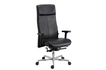 Fauteuil de bureau Tera Sitness cuir - avec accoudoirs - Mécanisme Synchrone - Pied aluminium