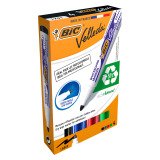 Erasable marker Bic Velleda 1701 conical point 4,95 mm - sleeve with 4 assorted colors 