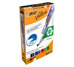 Marqueur effaçable Bic Velleda 1701 pointe ogive 4,95 mm - Etui de 4 assortis