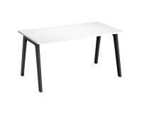 Bureau droit Exprim Arche blanc L 140 cm avec goulotte