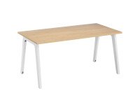 Bureau droit Eden Arche chêne clair L 160 cm avec goulotte