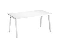 Mesa recta Eden Arco An 160 cm blanco patas metal