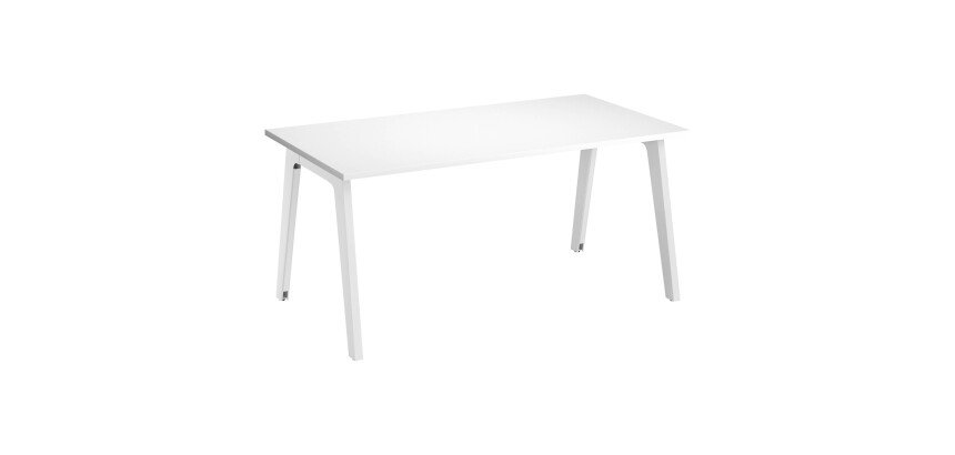 Bureau droit Exprim Arche blanc L 160 cm avec goulotte