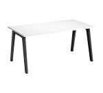Bureau droit Eden Arche blanc L 160 cm avec goulotte