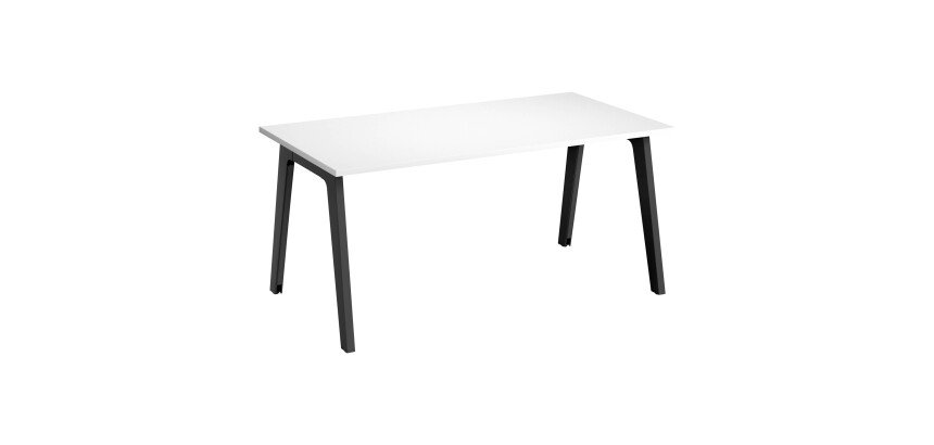 Bureau droit Eden Arche blanc L 160 cm avec goulotte