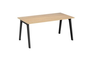 Bureau droit Eden Arche chêne clair L 160 cm avec goulotte