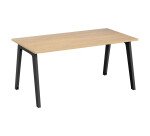 Bureau droit individuel chêne clair 160 x 80 cm, piétement métal Exprim