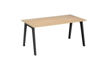 Straight desk Eden Arch light oak L 160 cm with cable duct