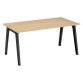 Bureau droit individuel chêne clair 160 x 80 cm, piétement métal Exprim