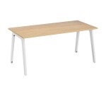 Bureau droit individuel chêne clair 180 x 80 cm, piétement métal Exprim