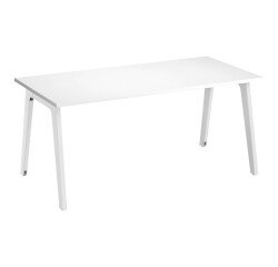 Mesa recta Eden Arco An 180 cm blanco patas metal blancas