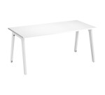 Bureau droit individuel blanc 180 x 80 cm, piétement métal Exprim