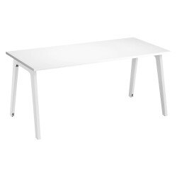 Bureau droit Exprim Arche blanc L 180 cm avec goulotte
