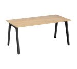 Bureau droit Eden Arche chêne clair L 180 cm piétement métal anthracite