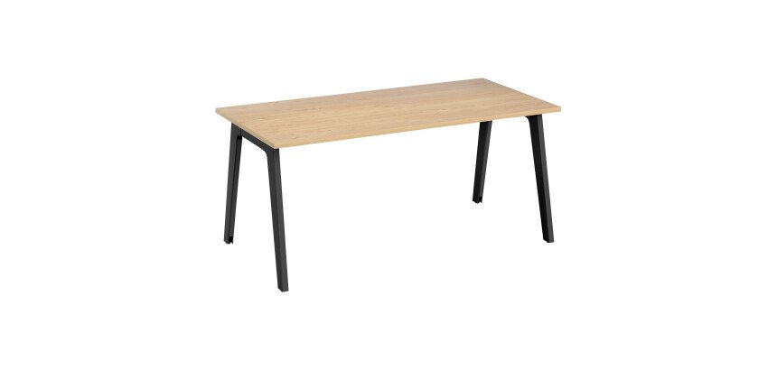 Bureau droit Eden Arche chêne clair L 180 cm piétement métal anthracite