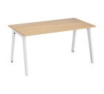 Bureau droit individuel chêne clair 140 x 80 cm, piétement métal Exprim