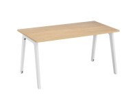 Bureau droit Exprim Arche chêne clair L 140 cm avec goulotte