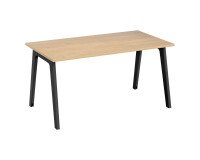 Rechte werkpost Eden Arche licht eiken L 140 cm met kabelgoot