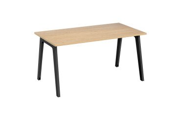 Bureau droit Eden Arche chêne clair L 140 cm avec goulotte