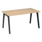 Bureau droit Eden Arche chêne clair L 140 cm avec goulotte