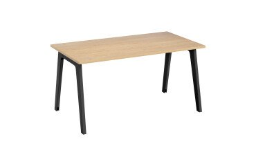 Rechte werkpost Eden Arche licht eiken L 140 cm met kabelgoot