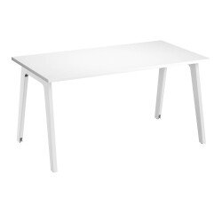 Mesa recta Eden Arco An 140 cm blanco patas metal blancas