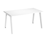 Bureau droit Exprim Arche blanc L 140 cm avec goulotte
