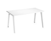 Straight desk Eden Arch white L 140 cm with cable duct
