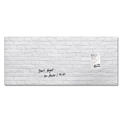 Tableau verre brique blanche SIGEL 55 x 130 cm
