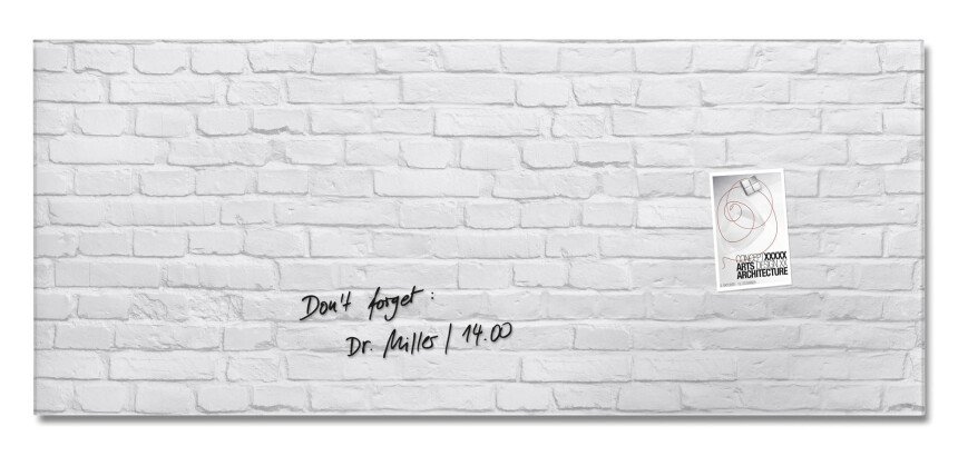 Tableau verre brique blanche SIGEL 55 x 130 cm