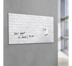 Tableau verre brique blanche SIGEL 55 x 130 cm