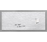 Tableau verre brique blanche SIGEL 55 x 130 cm