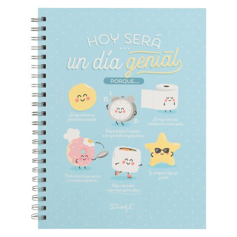 Libreta grande Mr Wonderful "Hoy será un día genial porque…"