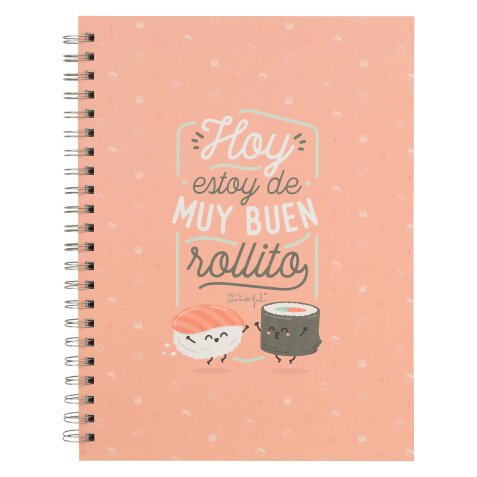 Libreta grande Mr Wonderful "Hoy estoy de muy buen rollito"