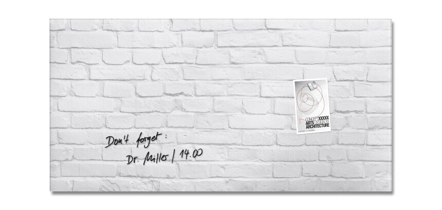 Tableau verre brique blanche SIGEL 46 x 91 cm