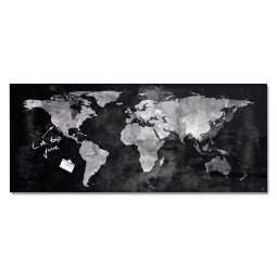 Tafel in Glas World Map Sigel 55 x 130 cm