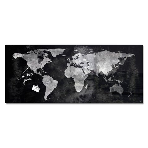 Tableau magnétique en verre Artverum SIGEL décor World map