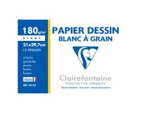 Sleeve 12 sheets of drawing-paper white A4+ Clairefontaine grained 180 g