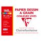 Sleeve 12 sheets of drawing-paper vivid colors A4+ Clairefontaine 160 g