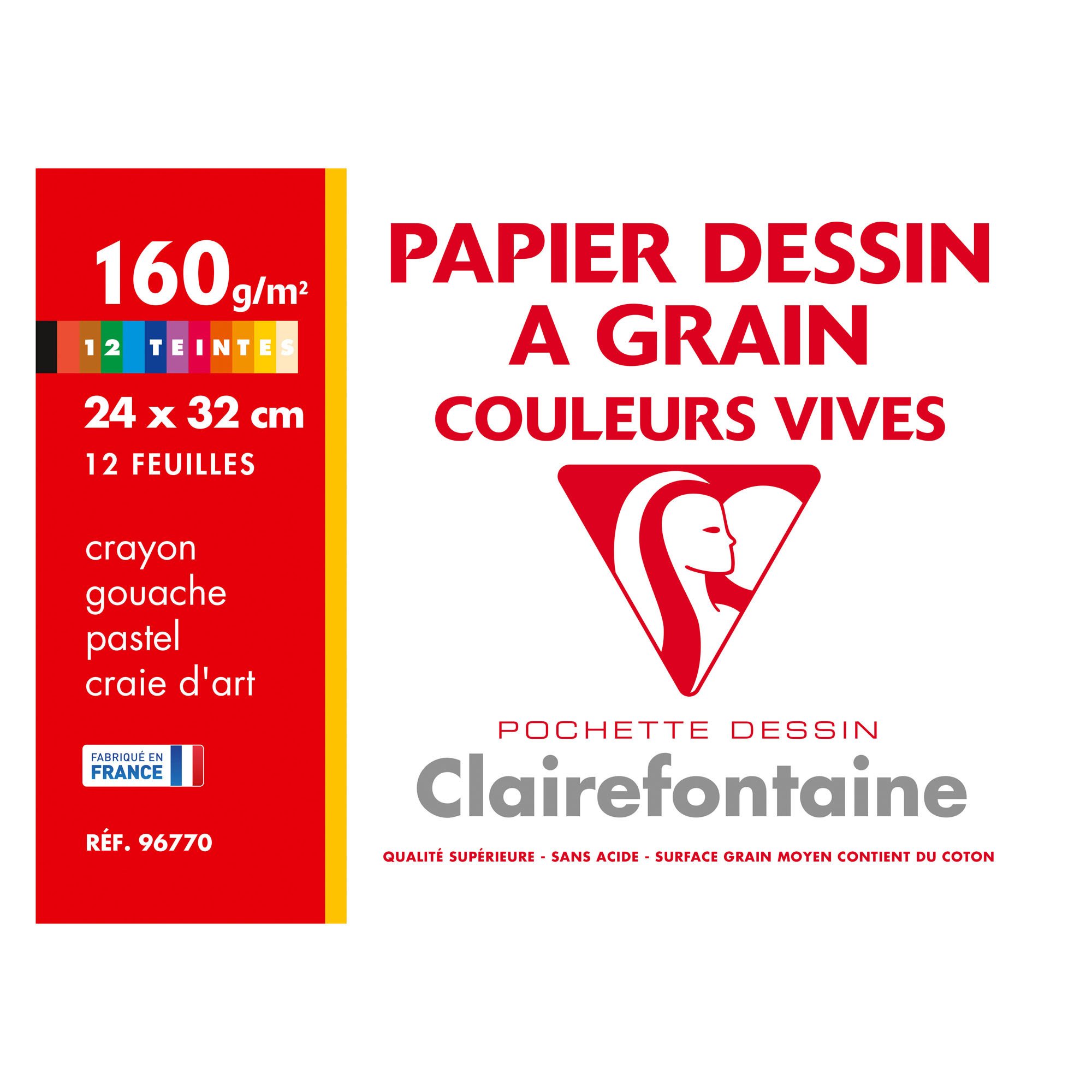 Couleur CANSON I-Teintes Pochette 12 Feuilles De Papier Dessin