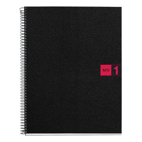 Cuaderno tapa de polipropileno A5 cuadricula 5 mm- 1 color Miquelrius rojo