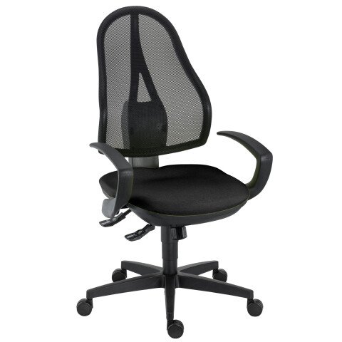Silla de oficina Holly sincronizado negra con reposabrazos fijos