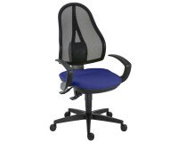 Silla de oficina Holly azul contacto permanente con reposabrazos fijos